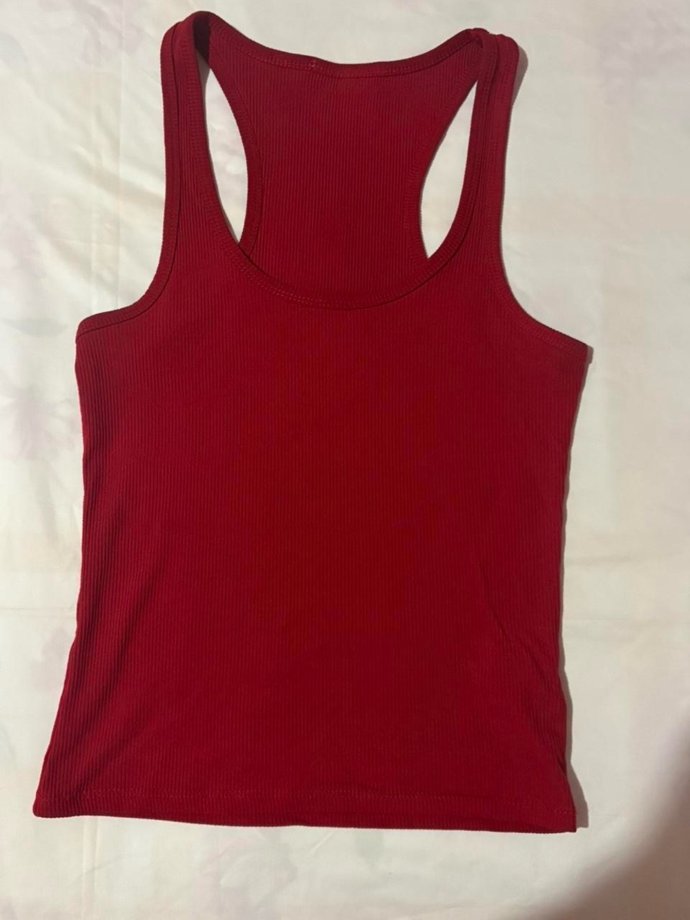 Ribbed Racerback Tank Top - Red